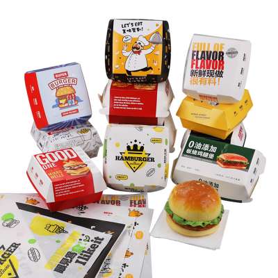 Custom Disposable Kraft Paper Packaging Fast Food Takeout To Go Hamburger Chicken nuggets box